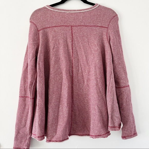 NWOT Free People Laced Cutout Striped Long Sleeve Top / Sweatshirt - Picture 7 of 10